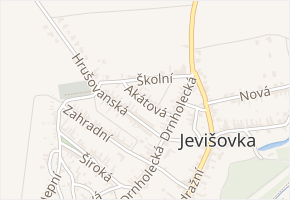 Akátová v obci Jevišovka - mapa ulice