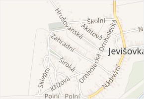 Zahradní v obci Jevišovka - mapa ulice