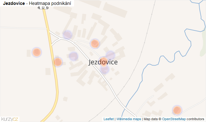Mapa Jezdovice - Firmy v části obce.