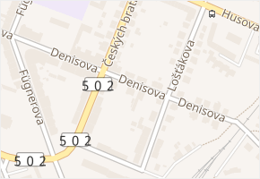 Denisova v obci Jičín - mapa ulice