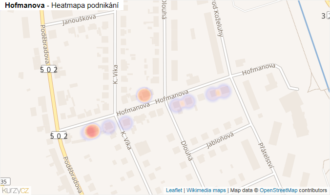 Mapa Hofmanova - Firmy v ulici.