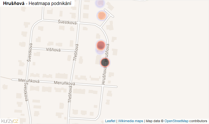 Mapa Hrušňová - Firmy v ulici.