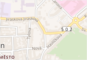 Jiráskova v obci Jičín - mapa ulice