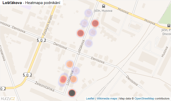 Mapa Lošťákova - Firmy v ulici.