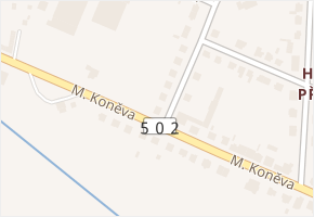 M. Koněva v obci Jičín - mapa ulice