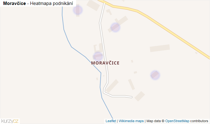 Mapa Moravčice - Firmy v části obce.