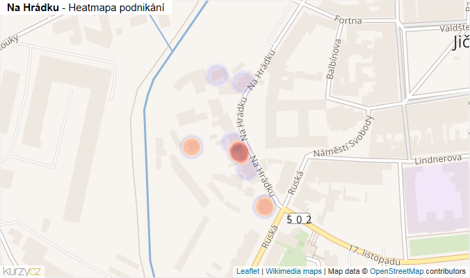 Mapa Na Hrádku - Firmy v ulici.