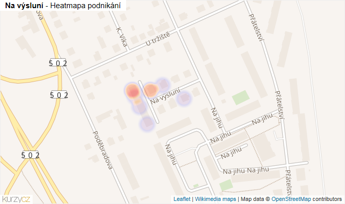 Mapa Na výsluní - Firmy v ulici.