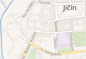 Náměstí Svobody v obci Jičín - mapa ulice