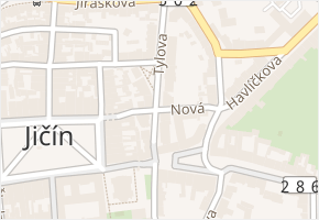 Nová v obci Jičín - mapa ulice