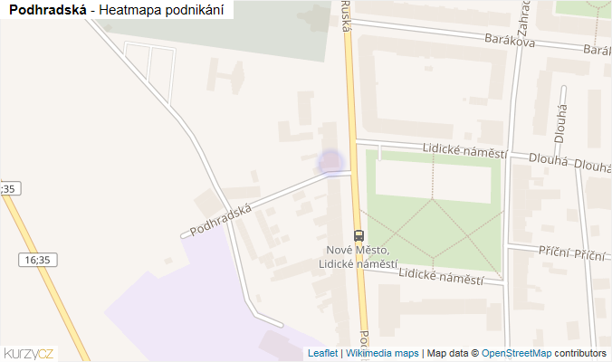 Mapa Podhradská - Firmy v ulici.