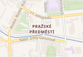 Pražské Předměstí v obci Jičín - mapa části obce