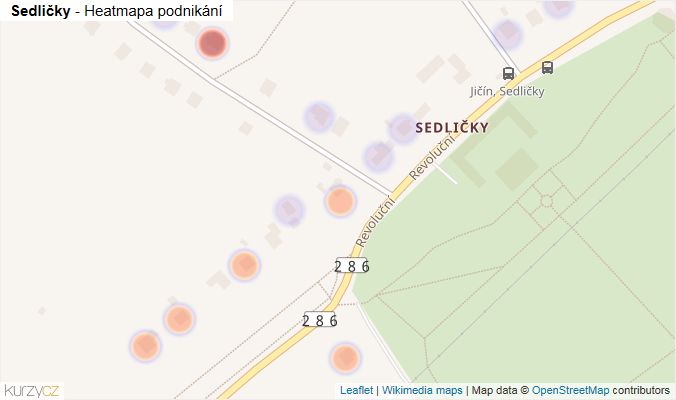 Mapa Sedličky - Firmy v části obce.