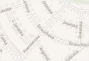 Štrauchova v obci Jičín - mapa ulice