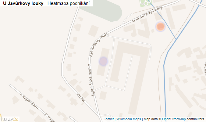 Mapa U Javůrkovy louky - Firmy v ulici.