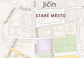Valdštejnovo náměstí v obci Jičín - mapa ulice
