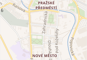 Zahradnická v obci Jičín - mapa ulice