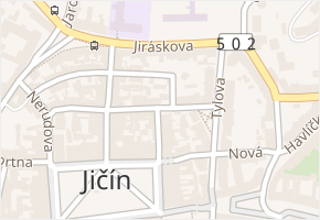 Židovská v obci Jičín - mapa ulice