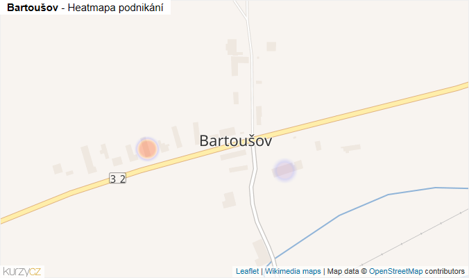 Mapa Bartoušov - Firmy v části obce.