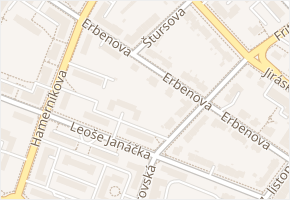 Erbenova v obci Jihlava - mapa ulice