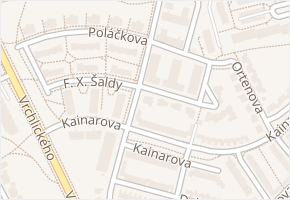 F. X. Šaldy v obci Jihlava - mapa ulice