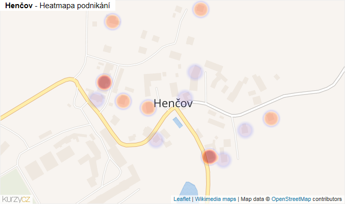 Mapa Henčov - Firmy v části obce.