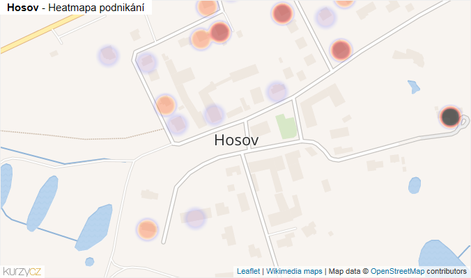 Mapa Hosov - Firmy v části obce.