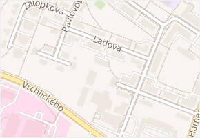 Ladova v obci Jihlava - mapa ulice