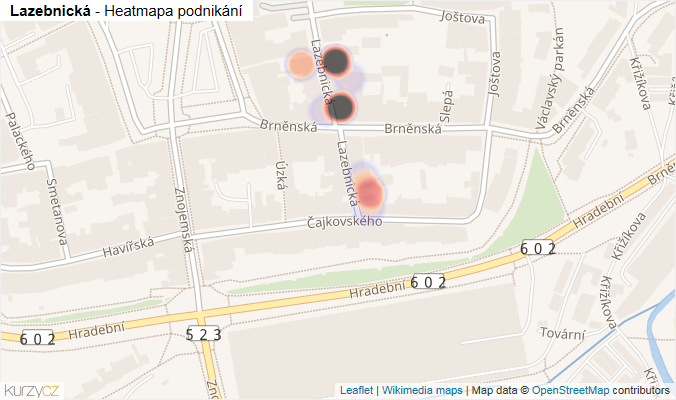 Mapa Lazebnická - Firmy v ulici.