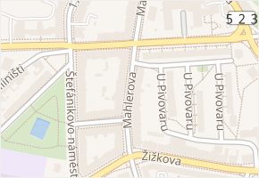 Mahlerova v obci Jihlava - mapa ulice