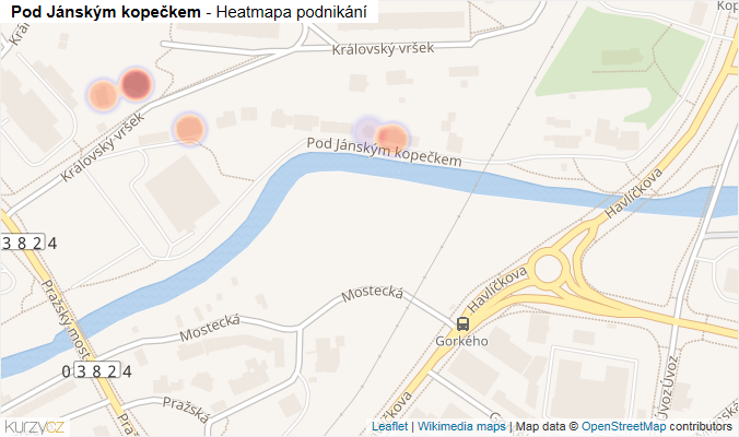 Mapa Pod Jánským kopečkem - Firmy v ulici.