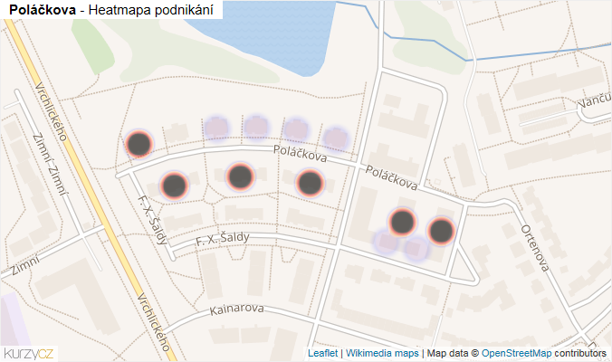 Mapa Poláčkova - Firmy v ulici.