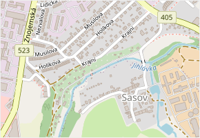 Sasovské údolí v obci Jihlava - mapa ulice