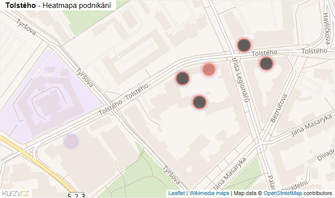 Mapa Tolstého - Firmy v ulici.