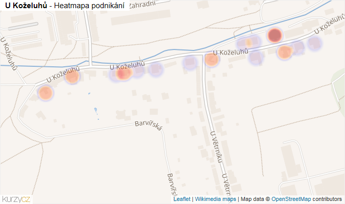Mapa U Koželuhů - Firmy v ulici.