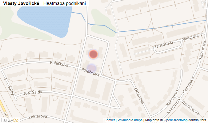 Mapa Vlasty Javořické - Firmy v ulici.