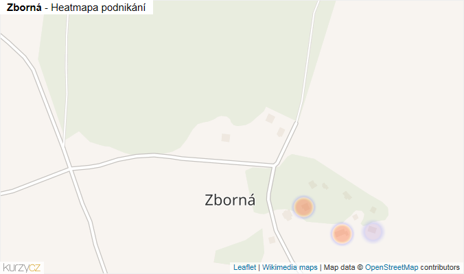 Mapa Zborná - Firmy v části obce.