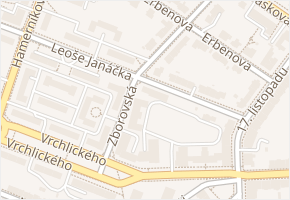 Zborovská v obci Jihlava - mapa ulice