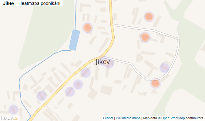 Mapa Jíkev - Firmy v části obce.
