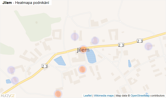 Mapa Jilem - Firmy v části obce.