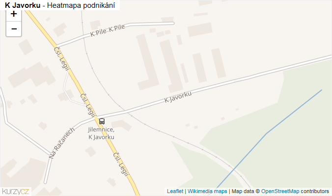 Mapa K Javorku - Firmy v ulici.