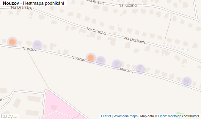 Mapa Nouzov - Firmy v ulici.