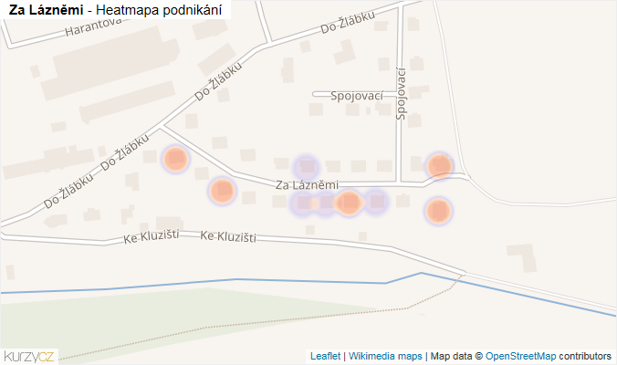 Mapa Za Lázněmi - Firmy v ulici.