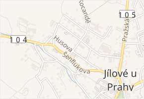 Husova v obci Jílové u Prahy - mapa ulice