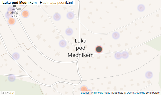 Mapa Luka pod Medníkem - Firmy v části obce.
