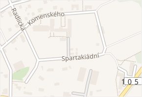 Spartakiádní v obci Jílové u Prahy - mapa ulice