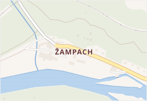 Žampach v obci Jílové u Prahy - mapa části obce