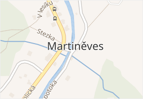Martiněves v obci Jílové - mapa části obce