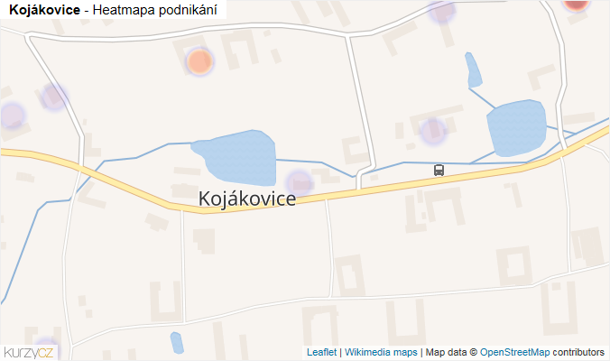 Mapa Kojákovice - Firmy v části obce.