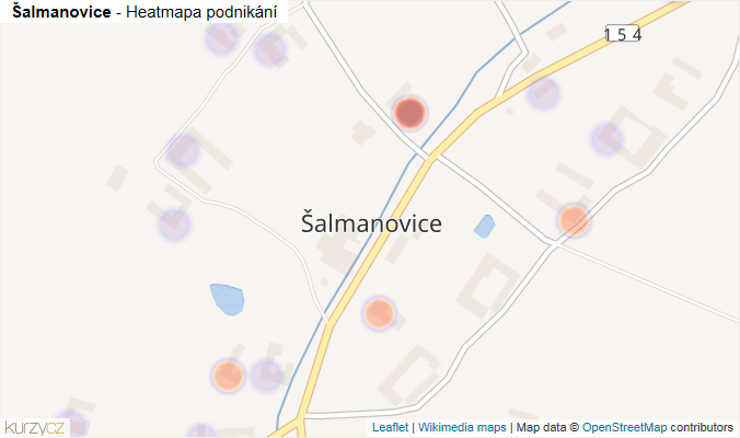 Mapa Šalmanovice - Firmy v části obce.